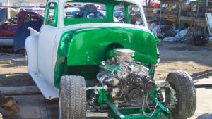 custom rebuilt, green, 1951, chevy, pickup truck