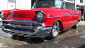 custom rebuilt, red, 1957, rag