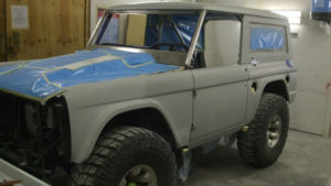 custom rebuilt, black, ford, bronco