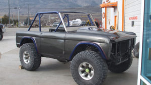 custom rebuilt, black, ford, bronco