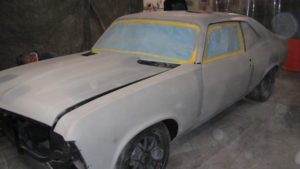 custom rebuilt, grey, chevy, nova