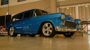 custom rebuilt, blue, 1955, chevrolet, wagon