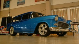 custom rebuilt, blue, 1955, chevrolet, wagon