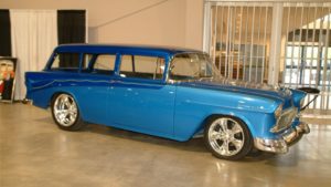 custom rebuilt, blue, 1955, chevrolet, wagon