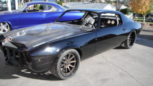 custom rebuilt, black, chevy, camaro