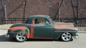 custom rebuilt, green, 1950, plymouth