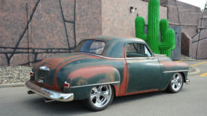 custom rebuilt, green, 1950, plymouth