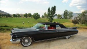 custom rebuilt, black, cadillac