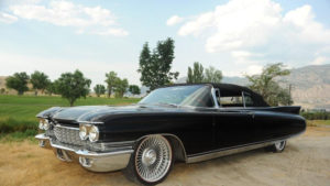 custom rebuilt, black, cadillac