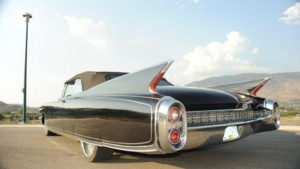 custom rebuilt, black, cadillac