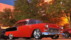 custom rebuilt, red, 1956, chevy