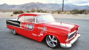 custom rebuilt, red, 1956, chevy