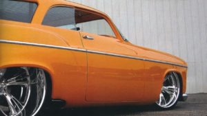 custom rebuilt, orange, 1955, Chrysler