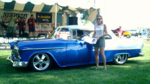 custom rebuilt, blue, 1955