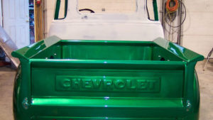 custom rebuilt, green, 1951, chevy, pickup truck